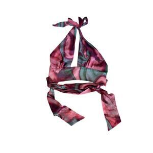Amanda Uprichard pink wrap halter top